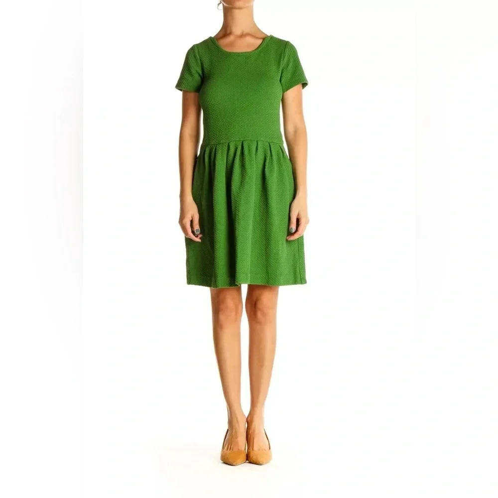 Final Price Anthropologie GANNI Green Textured Knit Drop Waist